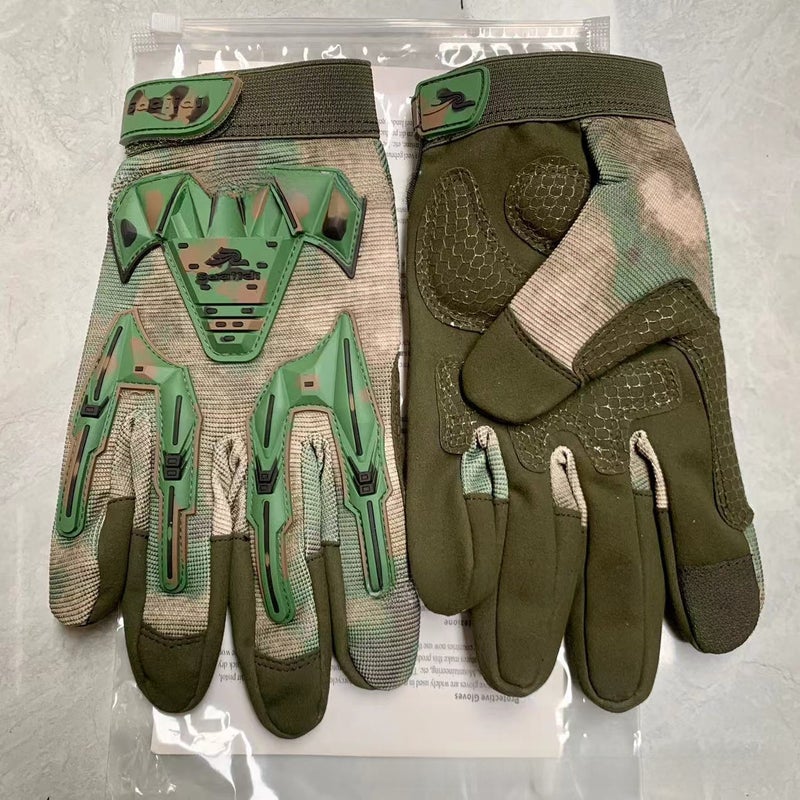 Seal-Tech Tactical Gloves Touchscreen Long-Fingered Cow head ruins green 