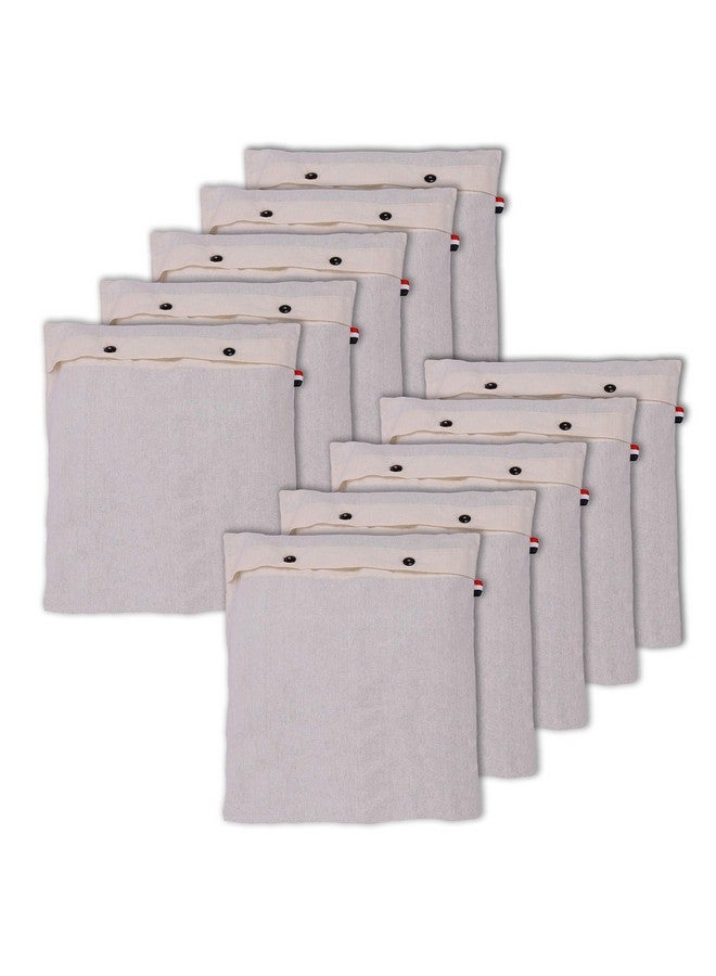 سولستيس مجموعة أغطية/أكياس الساري القطنية من SOLSTICE للتخزين، مقاس 16 × 14 (بوصة) لأغطية الملابس، وحقيبة التخزين، والسفر، ومنظم خزانة الملابس، مجموعة من (10) - Image 1