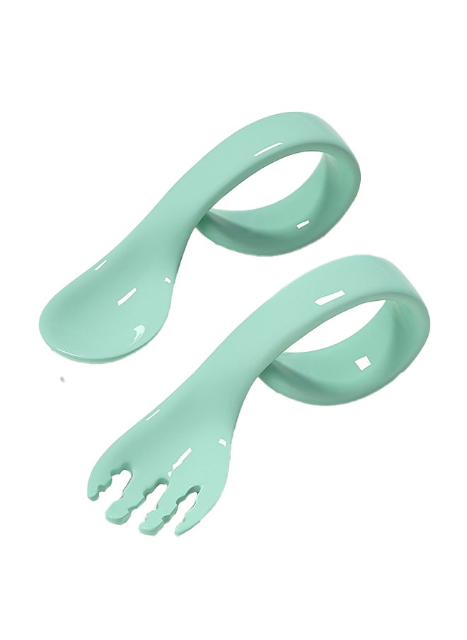 kiddoz Pair Baby Feeding Heat Discoloration Spoon Fork Set  - Image 1