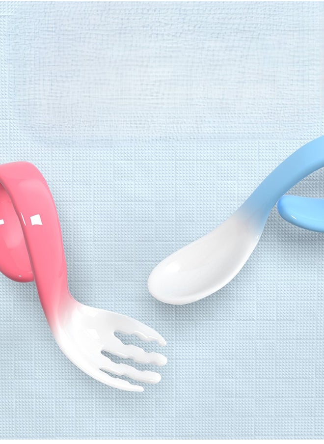 kiddoz Pair Baby Feeding Heat Discoloration Spoon Fork Set  - Image 3