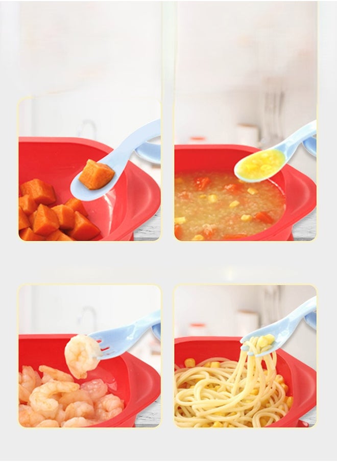 kiddoz Pair Baby Feeding Heat Discoloration Spoon Fork Set  - Image 4