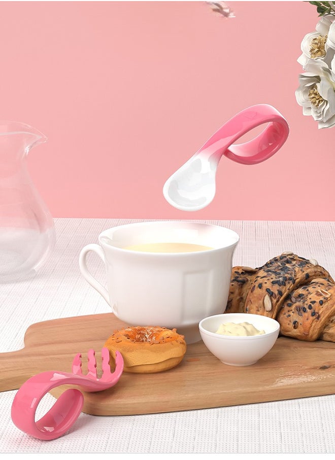 kiddoz Pair Baby Feeding Heat Discoloration Spoon Fork Set  - Image 5