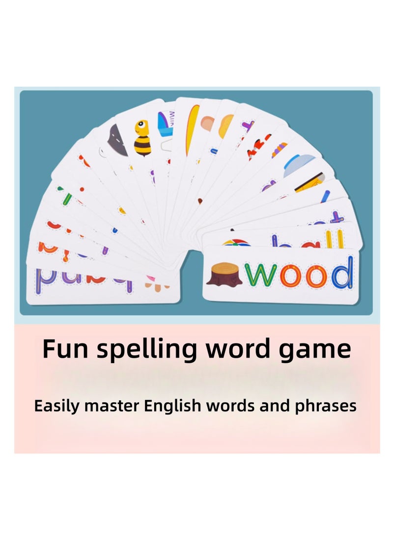 NOVOLAN Early Learning Toy Children Early Education 26 English Alphabet Cards Spelling Practice Educational Toys Spelling Word Game, Spelling Practice Brain Teaser Memorize Letters Colorful Design - Image 5