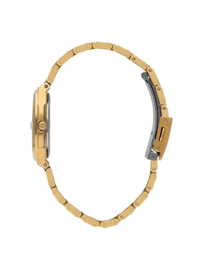 لي كوبر ساعة نسائية بحركة ، مينا تناظري وسوار معدني - .، ذهبي