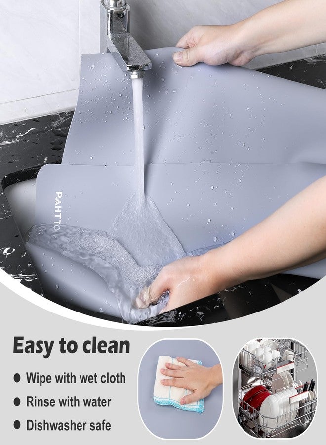 PAHTTO Silicone Mat for Kitchen Countertop, 47.2x23.6in Heat Resistant Kitchen Island Protector Mat, Extra Large Non-Slip Thickened Quartz Counter Heat Protector, Waterproof & Multipurpose - Image 4