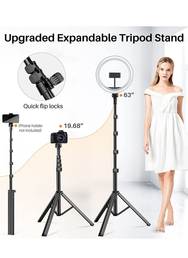 12'' RGB Ring Light with Stand and Phone Holder - TODI Selfie Ring Light with Tripod Stand for Makeup/Photography/YouTube Video/Vlog/TikTok/Live Stream, Led Ring Light Compatible with iPhone  A  - Image 3