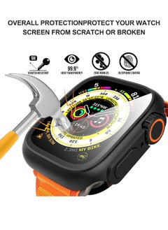 ماركة غير محددة متوافق مع Apple Watch Series 10 (2024) غطاء صلب مقاس 46 مم مع واقي شاشة من الزجاج المقوى، [يبدو مثل iWatch Ultra] غطاء حماية مقاوم للماء بتصميم فريد من نوعه من البولي كربونات، ملحقات تغطية كاملة للصدمات لـ iWatch 10 مقاس 46 مم، أسود  - Image 3
