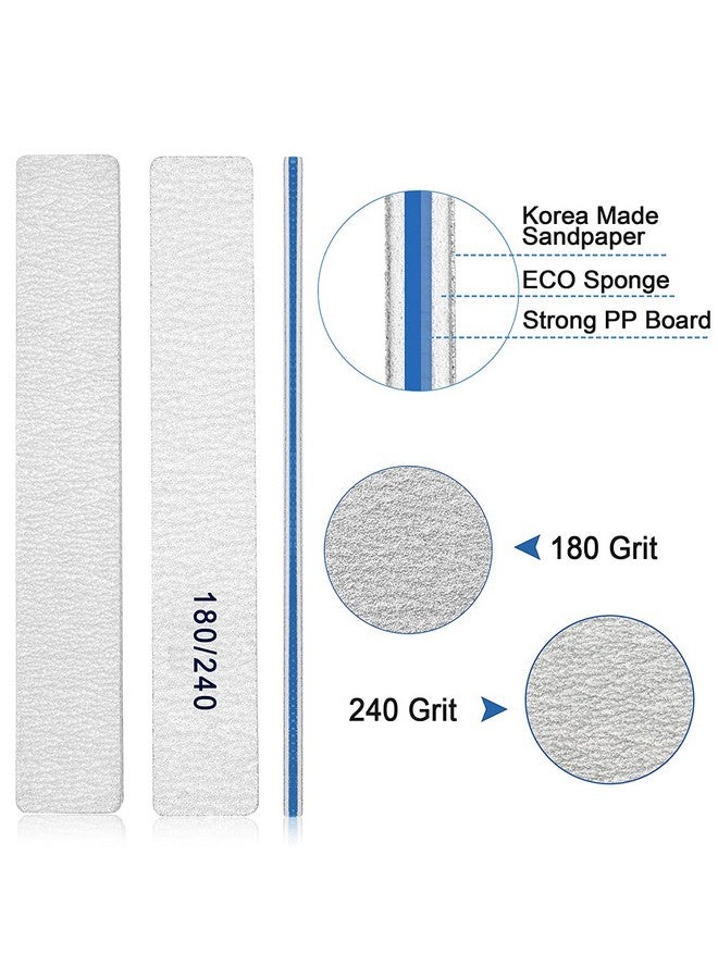 BLESWIN Nail File-Nail Files For Natural Nails 180/240 Grit, Emery Boards Nail Files Double Sided, 12 Pcs Professional Manicure Tools For Nail Tech - Image 2
