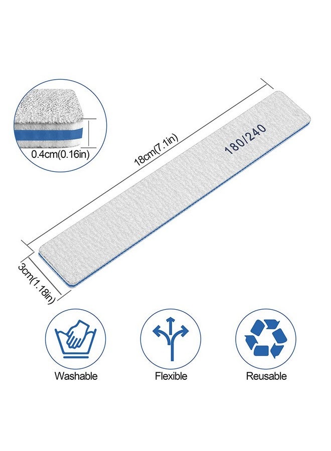 BLESWIN Nail File-Nail Files For Natural Nails 180/240 Grit, Emery Boards Nail Files Double Sided, 12 Pcs Professional Manicure Tools For Nail Tech - Image 1