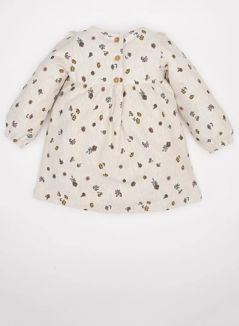 DeFacto Floral Long-Sleeve Dress