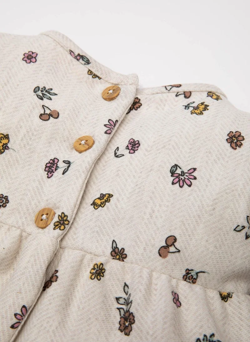 DeFacto Floral Long-Sleeve Dress