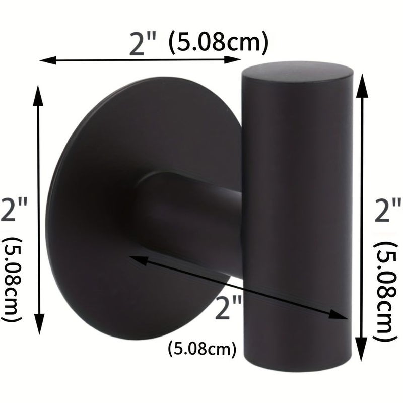 Matte Black Self Adhesive Bath Towel Hooks 3 Packs Stainless Steel Wall Hooks No Drilling For Bathroom Kitchen Office Wardrobe - Image 3