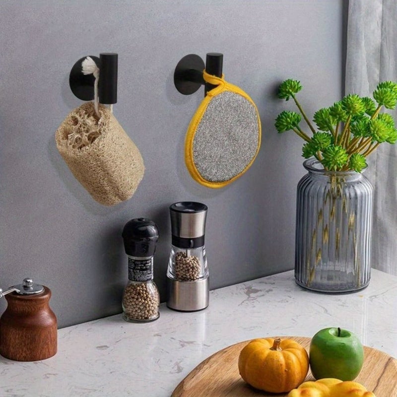 Matte Black Self Adhesive Bath Towel Hooks 3 Packs Stainless Steel Wall Hooks No Drilling For Bathroom Kitchen Office Wardrobe - Image 4