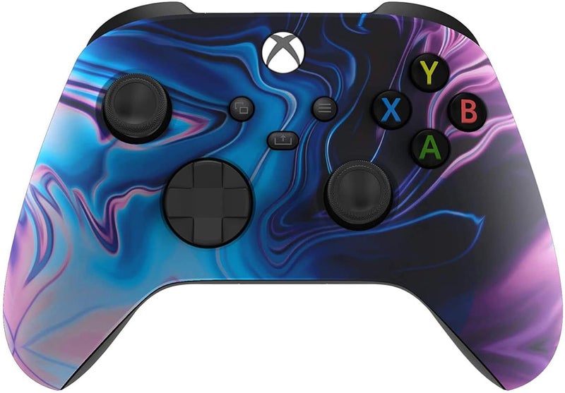 Custom Controllerzz Wireless Controller for Microsoft Xbox Series X/S & Xbox One - Custom Soft Touch Feel - Custom Xbox Series X/S Controller (X/S Blue & Purple Swirl) - Image 1
