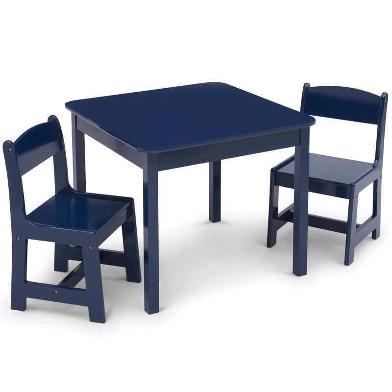 Delta CHILDREN Delta Children MySize Kids Wood Table and Chair Set 2 Chairs Included Deep Blue 