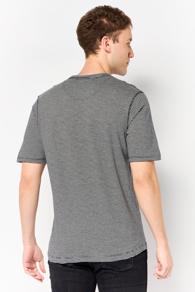 Project Essentials Men Crew Neck Short Sleeve Stripe T-Shirt, Multicolor - Image 3