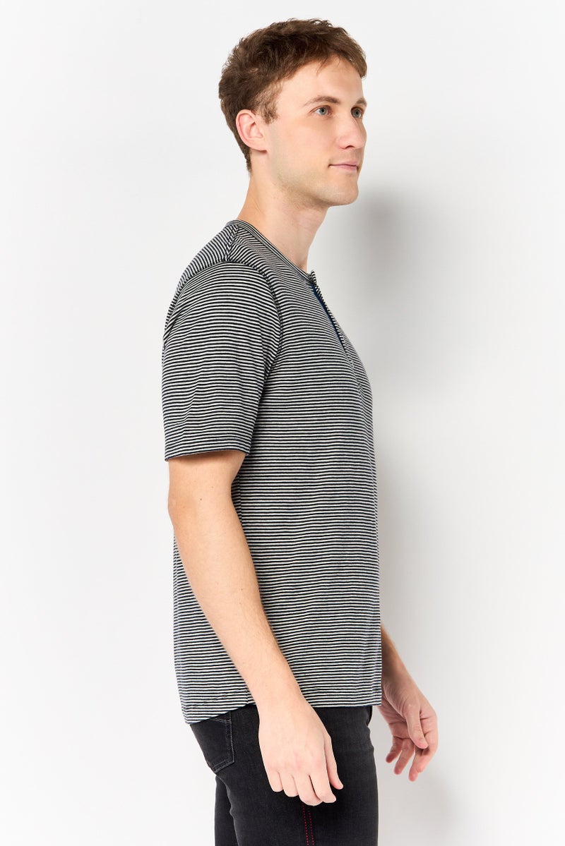 Project Essentials Men Crew Neck Short Sleeve Stripe T-Shirt, Multicolor - Image 4