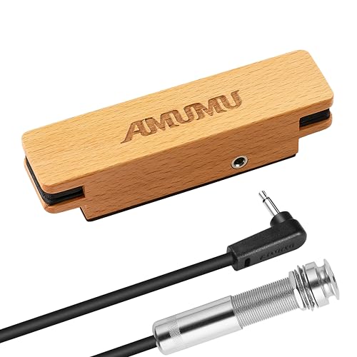 AMUMU SP31 Woody Magnetic Soundhole Pickup with Rare Earth Neodymium Magnet for Steel String Acoustic Guitars – Single Coil, Passive, Battery-Free, Clear & Balanced Acoustic Tone - Image 1