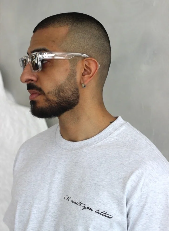 ال رايت يو لترز Grey Panda Logo Tee