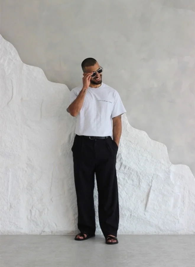 ال رايت يو لترز Grey Panda Logo Tee