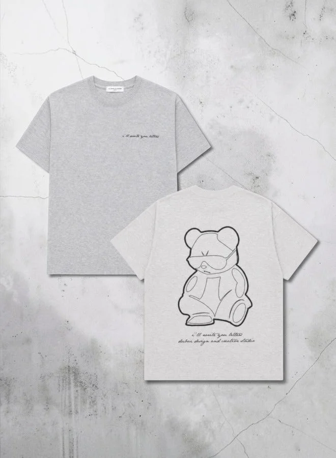 I'll Write You Letters  Grey Panda Logo Tee  | Best Price UAE