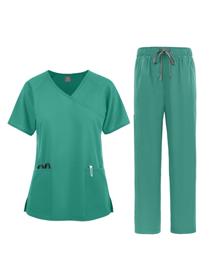 NIBEMINENT Doctor Nurse Nursing Clothes Nursing Elastic Pants Spa Top Pants Supplies Nurse Suit Workwear - Image 1