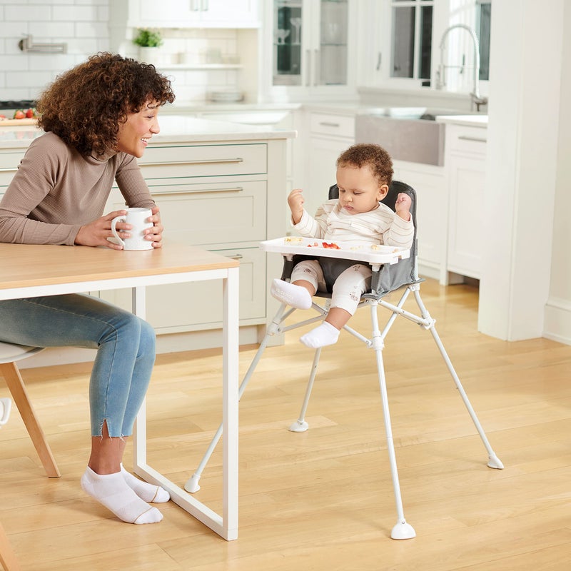 Regalo My High Chair Portable Travel Fold & Go Highchair, Indoor and Outdoor, Bonus Kit, Includes Tray with Cup Holder, Grey - Image 1