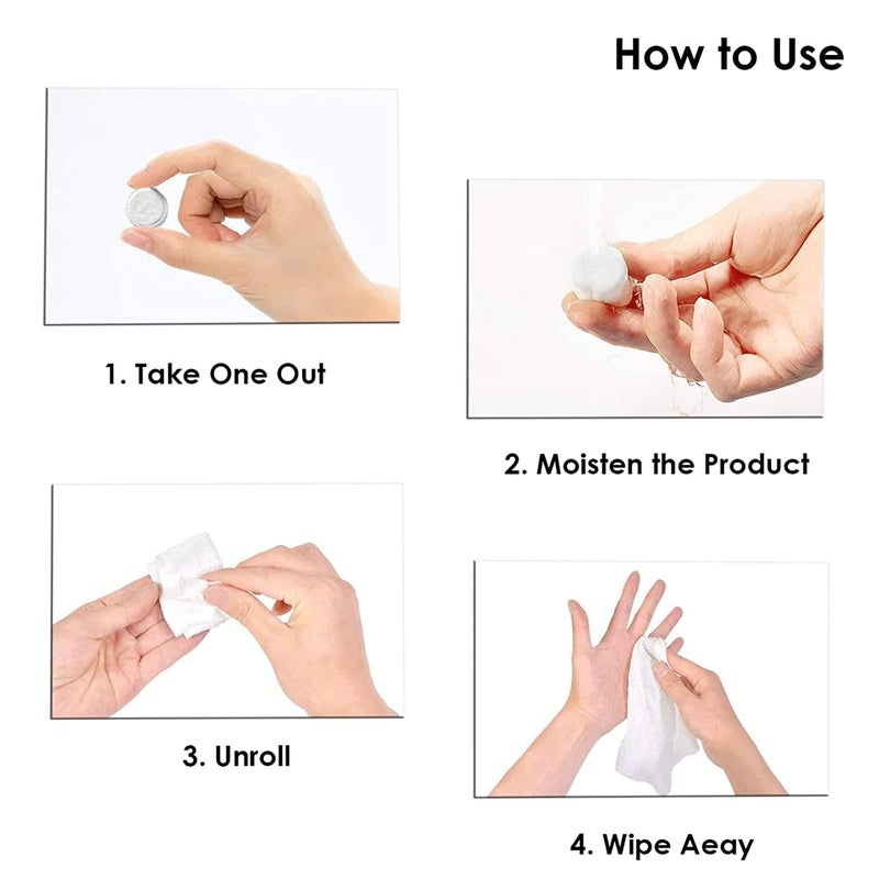 Avenn Avenn Compressed Magic Coin Tablet No Flavor Tissue Napkin Towel Dry Mini Coin Disposable Cotton Tissue Expands with Water MultiPurpose use for Home Beauty Salon Travel Face MultiWipes 60 - Image 2
