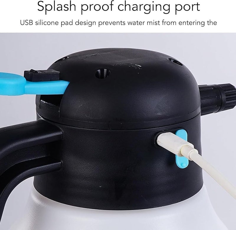 Joyzzz Electric Pressurized Foam Sprayer, 1.8L Portable Foam Cannon, Cordless Rechargeable Lithium Battery, Adjustable Nozzle for Vehicle Detailing, Patio Furniture, and Outdoor Cleaning - Image 3