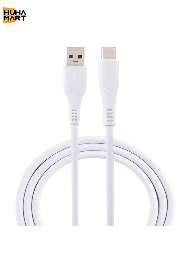 HuHa Mart USB 3.0 to USB-C / Type-C Super Fast Charging Data Cable, Cable Length: about 1m (White)  - Image 1