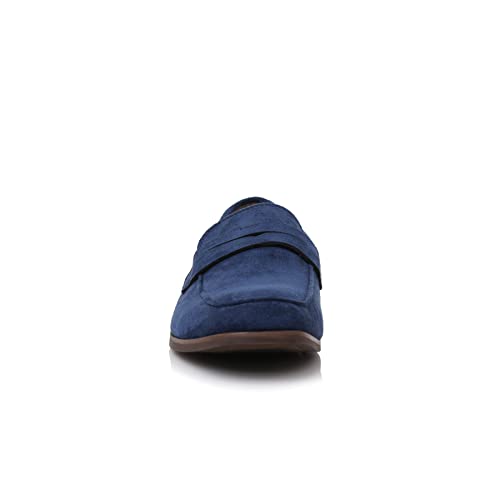 Ferro Aldo Dylan Men's Classic Penny Loafer | Slip-on Dress Shoe in Vegan Suede for Business, Formal & Casual | MFA19671 | in Royal Blue Suede, Size 9.5 - Image 3