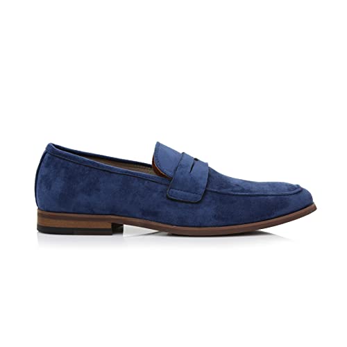 Ferro Aldo Dylan Men's Classic Penny Loafer | Slip-on Dress Shoe in Vegan Suede for Business, Formal & Casual | MFA19671 | in Royal Blue Suede, Size 9.5 - Image 2