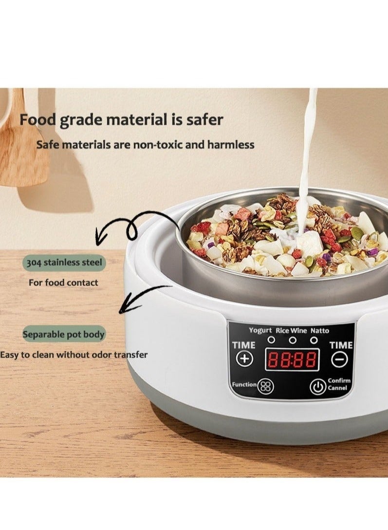 والالا صانعة الزبادي، صانعة زبادي مع خزان داخلي من الفولاذ المقاوم للصدأ و5 أكواب، رائعة للزبادي العضوي المنزلي، ونبيذ الأرز، وصانعة ناتو، خالية من مادة BPA - Image 3
