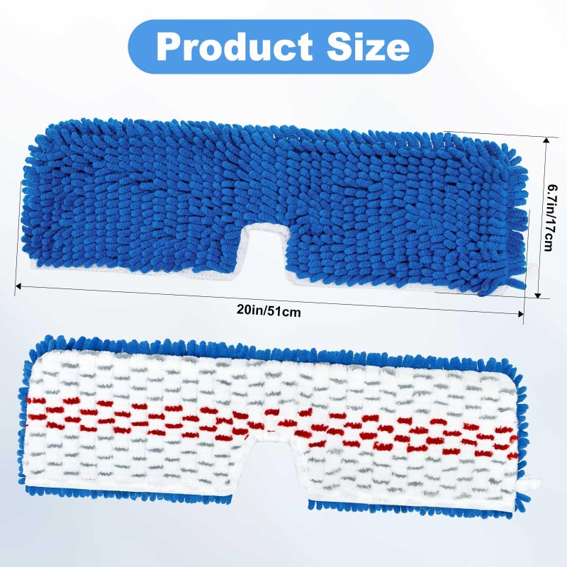 GFRED 4 Pack Mop Head Replacement Compatible with O-cedar Hardwood Floor 'N More Microfiber Dual or 3-Action Flip Mop Refill Chenille Mop Replace Pads for Ocedar Dual-Action Flip Mop,Reusable & Washable Pad - Image 3