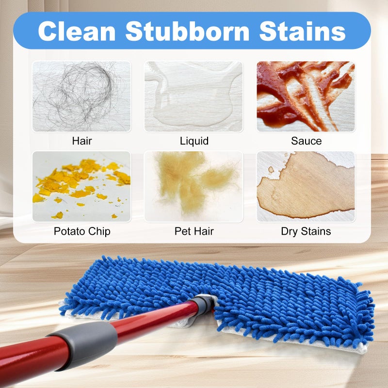 GFRED 4 Pack Mop Head Replacement Compatible with O-cedar Hardwood Floor 'N More Microfiber Dual or 3-Action Flip Mop Refill Chenille Mop Replace Pads for Ocedar Dual-Action Flip Mop,Reusable & Washable Pad - Image 2
