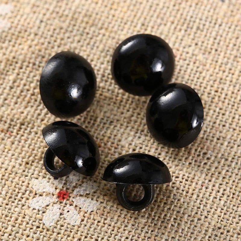 100Pcs 6mm Black Mushroom Domed Round Buttons for Doll Eyes, Sewing Plush Stuffed Toys, Crafts, and Clothing - Image 4