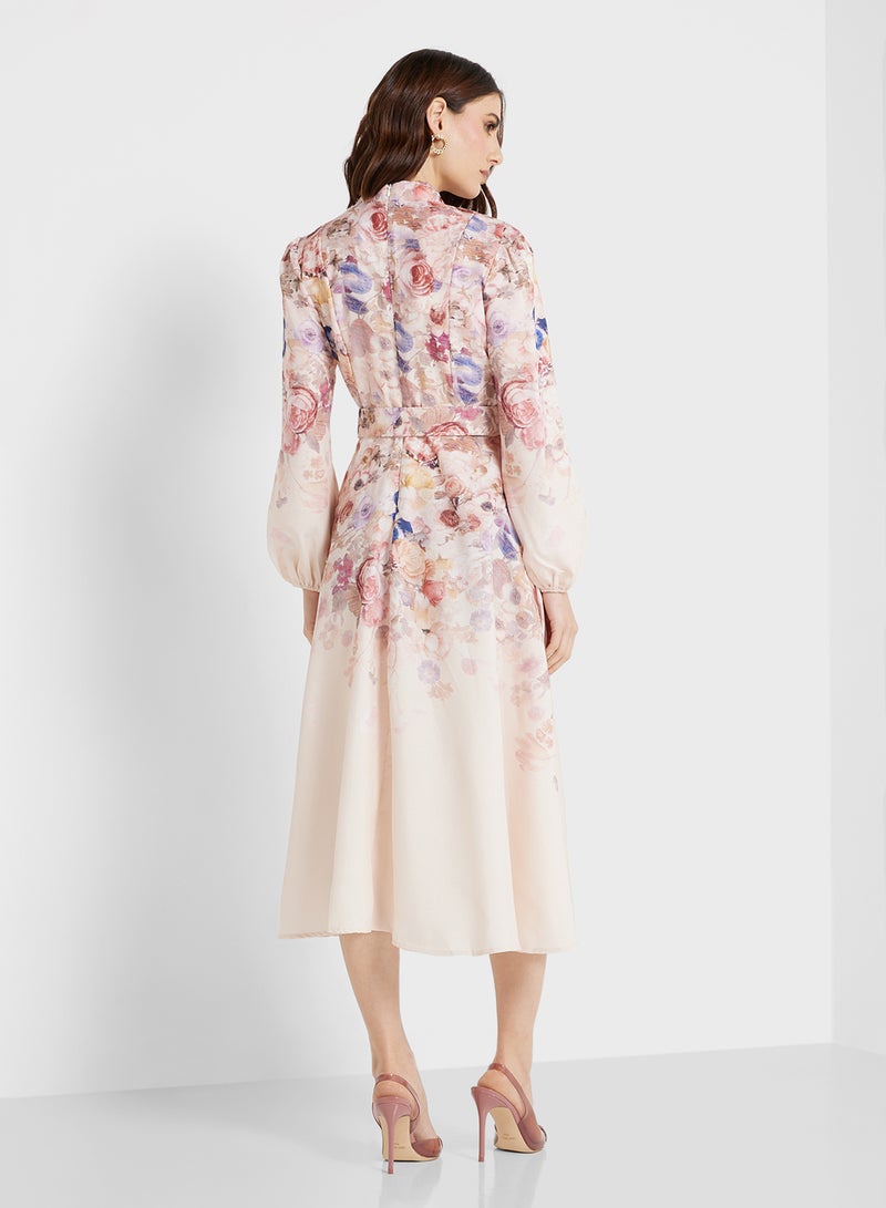 ELLA Floral Belted Dress - Image 2