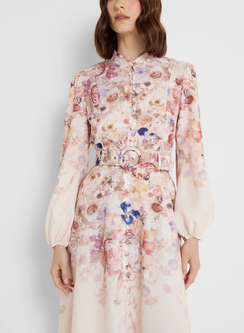 ELLA Floral Belted Dress