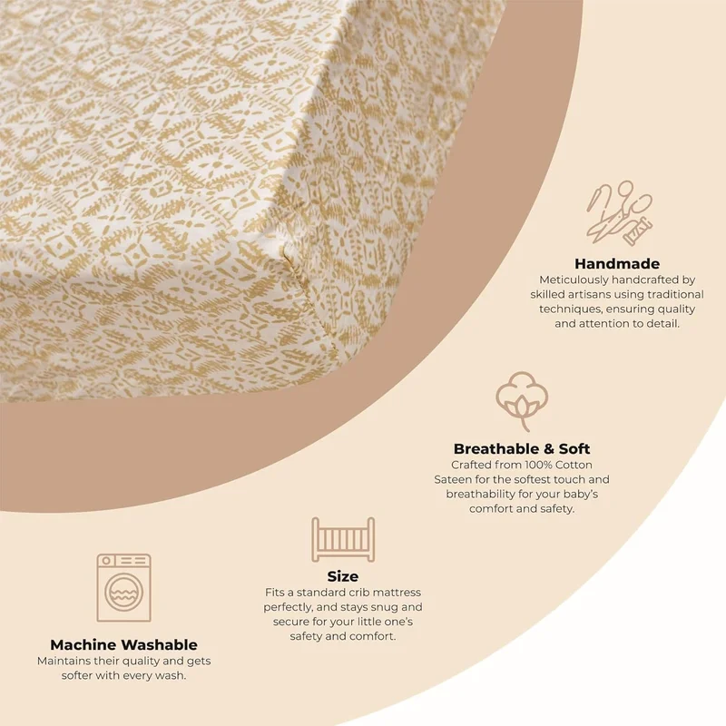 كرين بيبي Crane Baby Kendi Crib Sheet in Diamond Print
