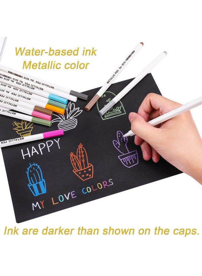 Dyvicl Metallic Marker Pens 15 Colors Hard Fine Tip Metallic Markers For Black Paper Adult Coloring Card Making Rock Painting Scrapbooking Crafts Diy Photo Album - Image 4