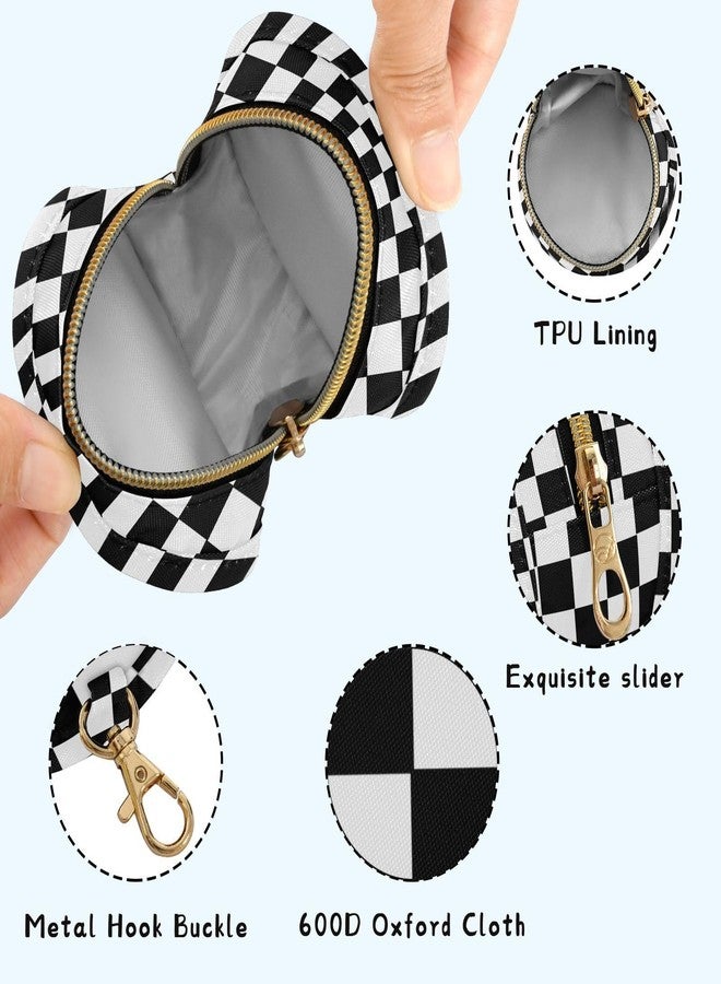 J JOYSAY Checkered Plaid Black Print Pacifier Holder Case with Metal Clip Portable Pacifier Storage Container for Boys Girls - Image 4