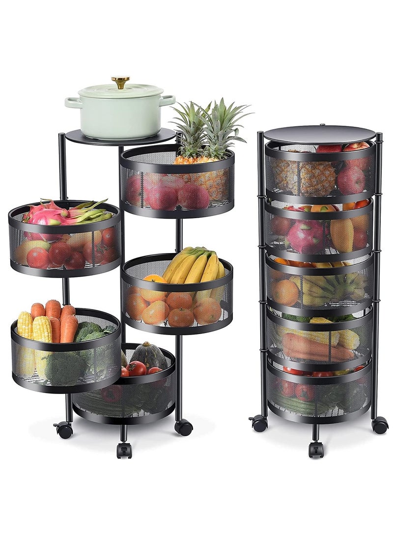 بيتشو سلة تخزين المطبخ الدوارة متعددة الطبقات باللون الأسود 90x34x34 سم - Image 1