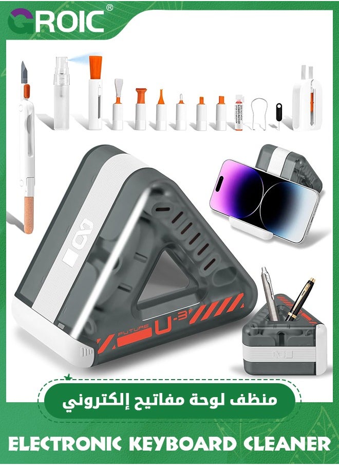 GROIC - Black Electronic Keyboard Cleaner for MacBook Pro iPhone, Computer Laptop Tablet PC Car Flat Screen Cleaning Spray Brush Pen for Smart TV Phone Camera Lens, Cool Office Desk Gadgets Gifts - Image 1