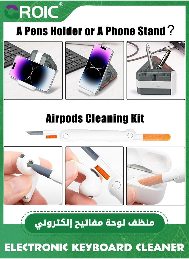 GROIC - Black Electronic Keyboard Cleaner for MacBook Pro iPhone, Computer Laptop Tablet PC Car Flat Screen Cleaning Spray Brush Pen for Smart TV Phone Camera Lens, Cool Office Desk Gadgets Gifts - Image 1