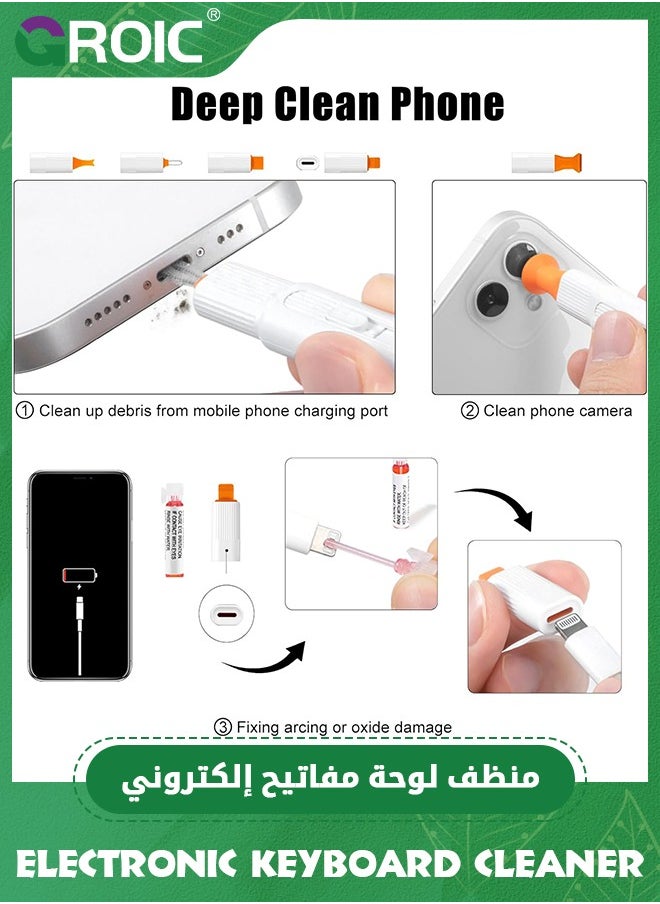 GROIC - Black Electronic Keyboard Cleaner for MacBook Pro iPhone, Computer Laptop Tablet PC Car Flat Screen Cleaning Spray Brush Pen for Smart TV Phone Camera Lens, Cool Office Desk Gadgets Gifts - Image 1