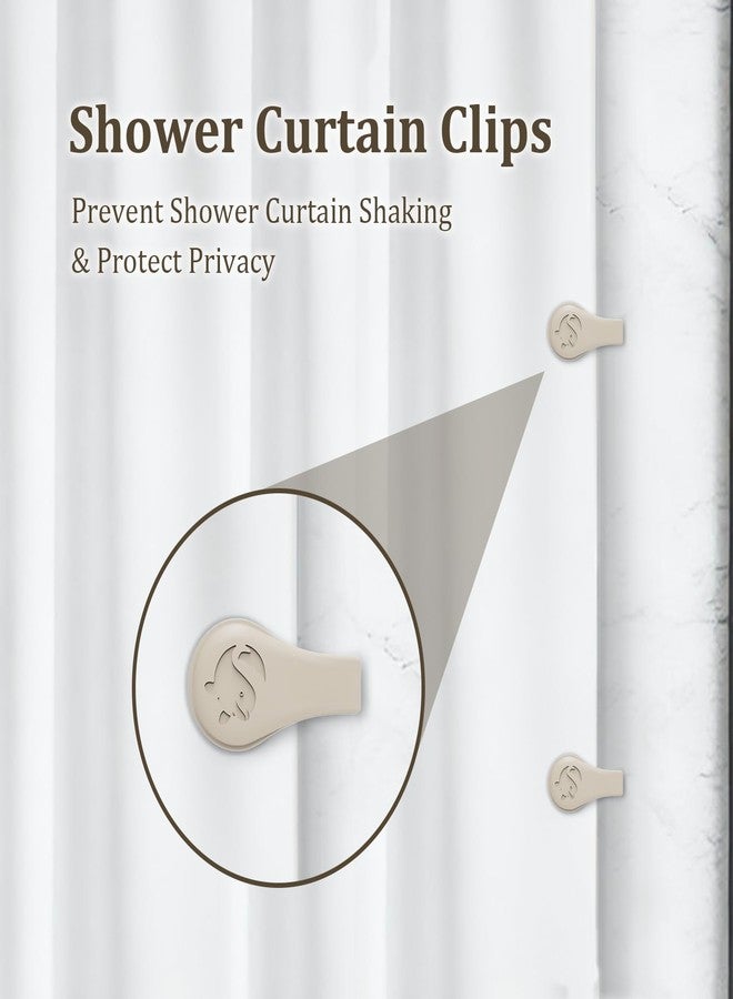 Vaszu Magnetic Silicone Shower Curtain Clips for Liner, Self Adhesive Windproof Splash Holders Prevent Water Splashing Out Keep Curtain Liner Closed to Wall Shower Curtains Keeper 3 Packs(Light Brown) - Image 2