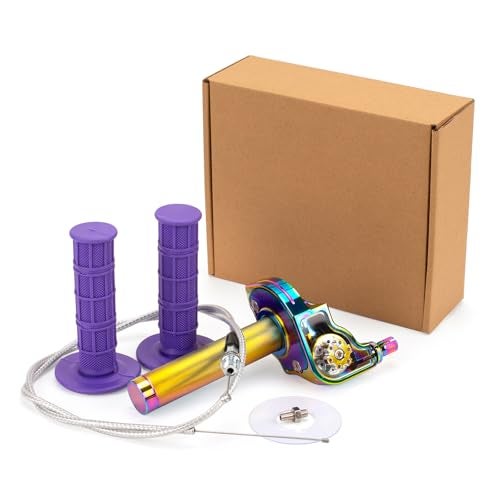 XINGWU Mini Bike Throttle Kit Universal 78 22mm CNC Quick Action Twist Throttle with Cable Throttle Assembly for CRF KLX SSR TTR 50cc250cc Dirt Pit Bike Mini Bike ATV Motorcycle Colorful - Image 1