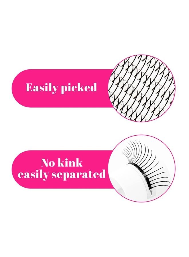 TDANCE Premade Spikes Eyelash Extension Supplies Thickness 0.07 D Curl Mix 14-19mm Matte Black Eyelash Extensions Spikes Fans(Spikes,D-0.07,14-19mm) - Image 2