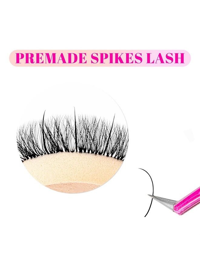 TDANCE Premade Spikes Eyelash Extension Supplies Thickness 0.07 D Curl Mix 14-19mm Matte Black Eyelash Extensions Spikes Fans(Spikes,D-0.07,14-19mm) - Image 4