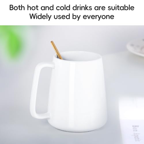 Smilatte 24 OZ Large Coffee Mug, Nice Ceramic Boss Tea Cup with Big Handle for Dad Men Women, Unique Style For Any Kitchen, White - Image 3
